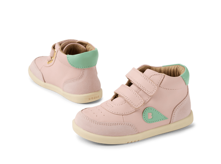 Bobux Champ High Ballet Pink-Hemlock trzewiki skórzane za kostkę