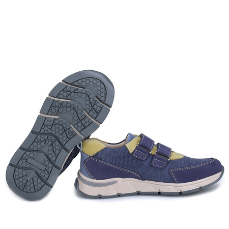 Emel Barcelona sneakersy skórzano materiałowe