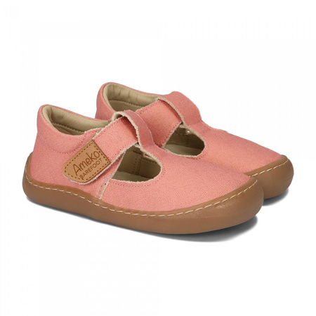 Ameko Axel Brownrose tenisówki materiałowe z wycięciami barefoot