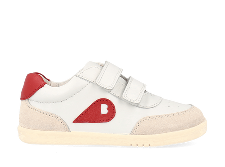 Bobux półbuty dziecięce skórzane Champ Chalk + Radiant Red