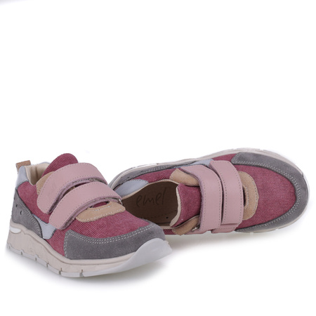 Emel Barcelona sneakersy skórzano materiałowe