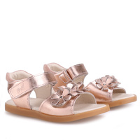 Emel Nicea skórzane sandały dla dzieci z kwiatkami