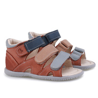 Emel Roczki Beni skórzane sandały dziecięce na trzy rzepy